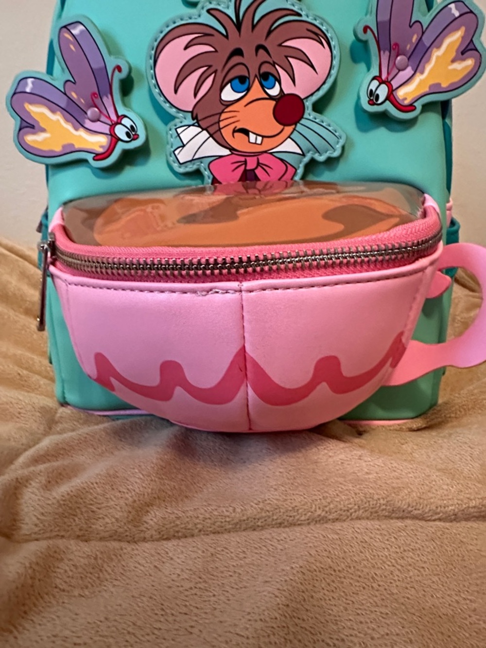 Loungefly NWT Alice in Wonderland teacup mouse backpack - Picture 2 of 8